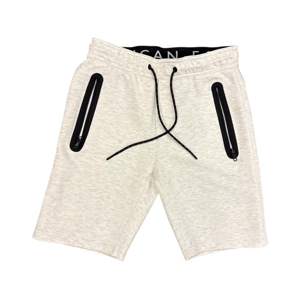 American Eagle Outfitters Cream Shorts with Black Zipper Accents